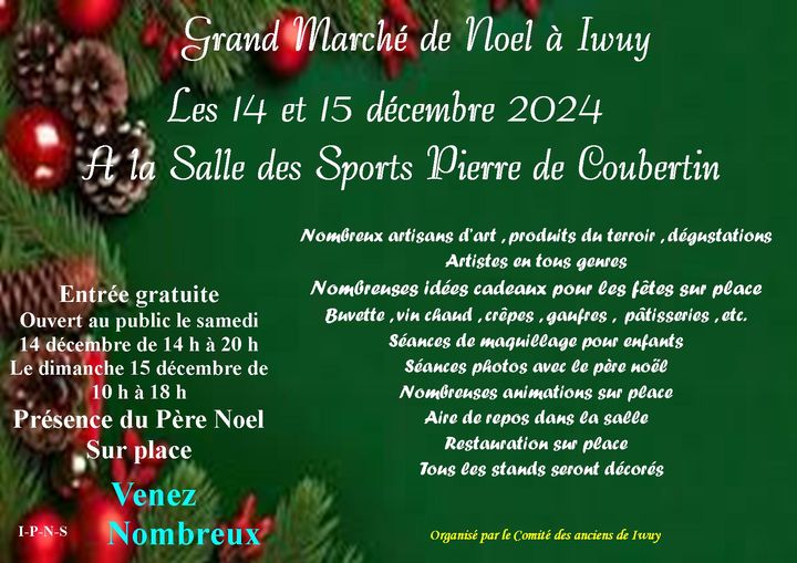 Grand marché de Noël – Les 14 et 15 décembre  2024 – Iwuy